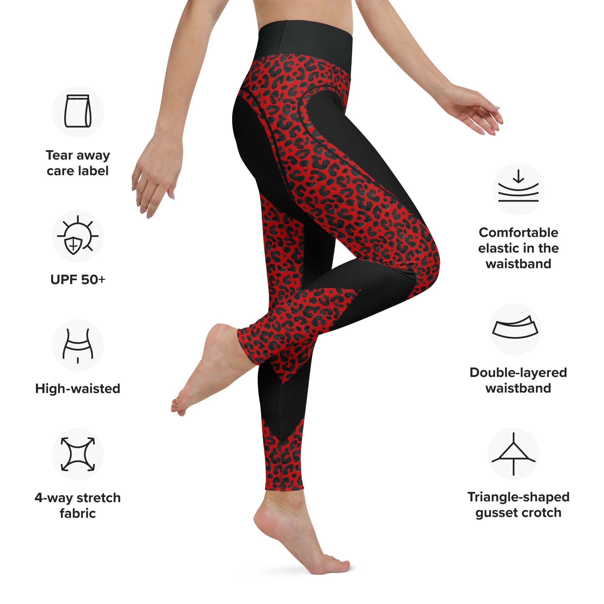 Leopard Print Heart Shaped Yoga Leggings